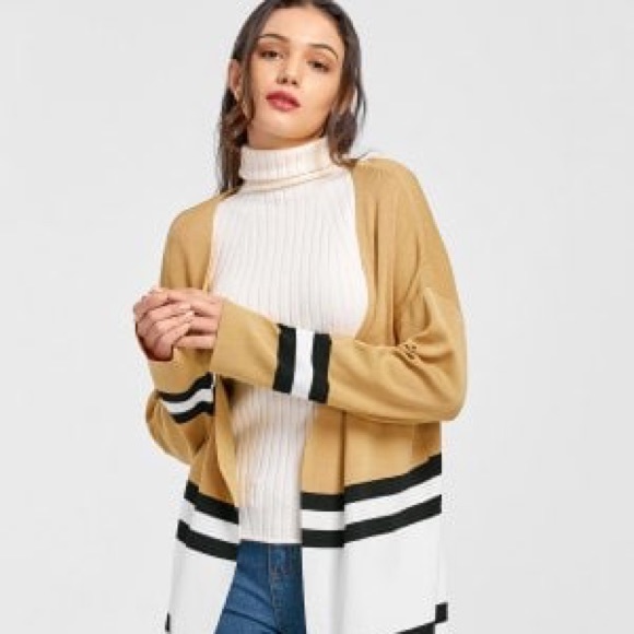 mustard striped cardigan
